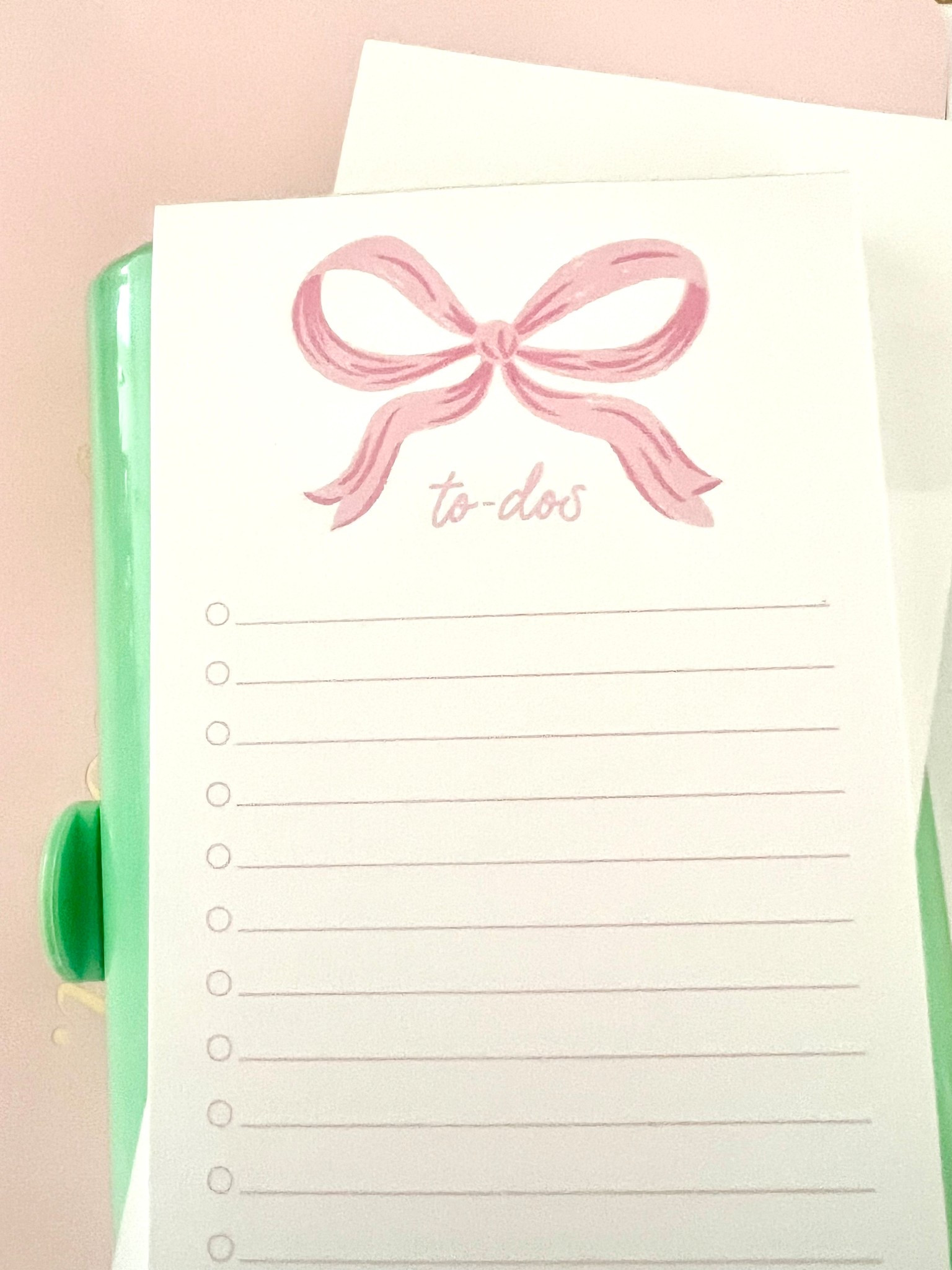 Bow Beauty 🩷🎀
… on sale for $7! This cutie notepad from one of my faves - Joy Creative Shop - is currently on sale for $7, making it a great time to stock up for holiday gifting!

Use code NICOLE10 to enjoy 10% off your Joy Creative Shop orders 🩷

#LTKHome #LTKSaleAlert