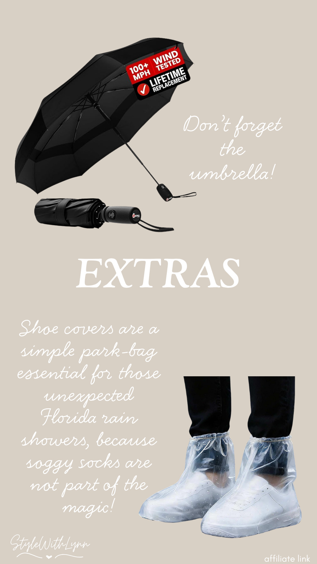 Don't forget these extra rain protection gear!


 

 #LTKgrwm #LTKmomlife #LTKTravel