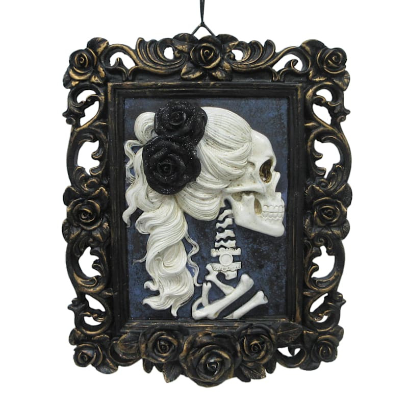 Southern Gothic Skeleton Woman Portrait Halloween Wall Decor, 8x10 | At Home