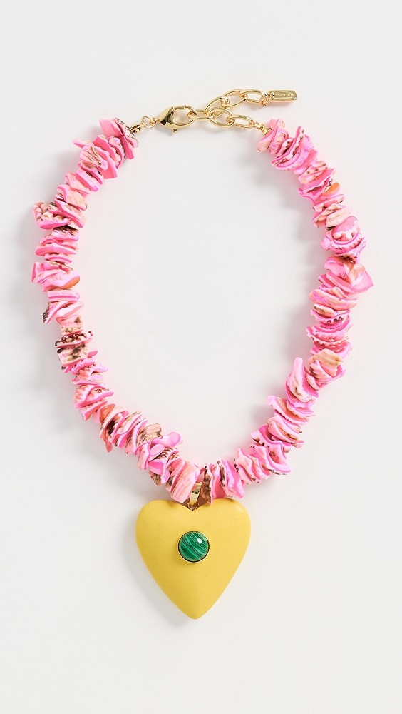 Logan Tay Pink Beaded Yellow Heart Necklace | Shopbop | Shopbop
