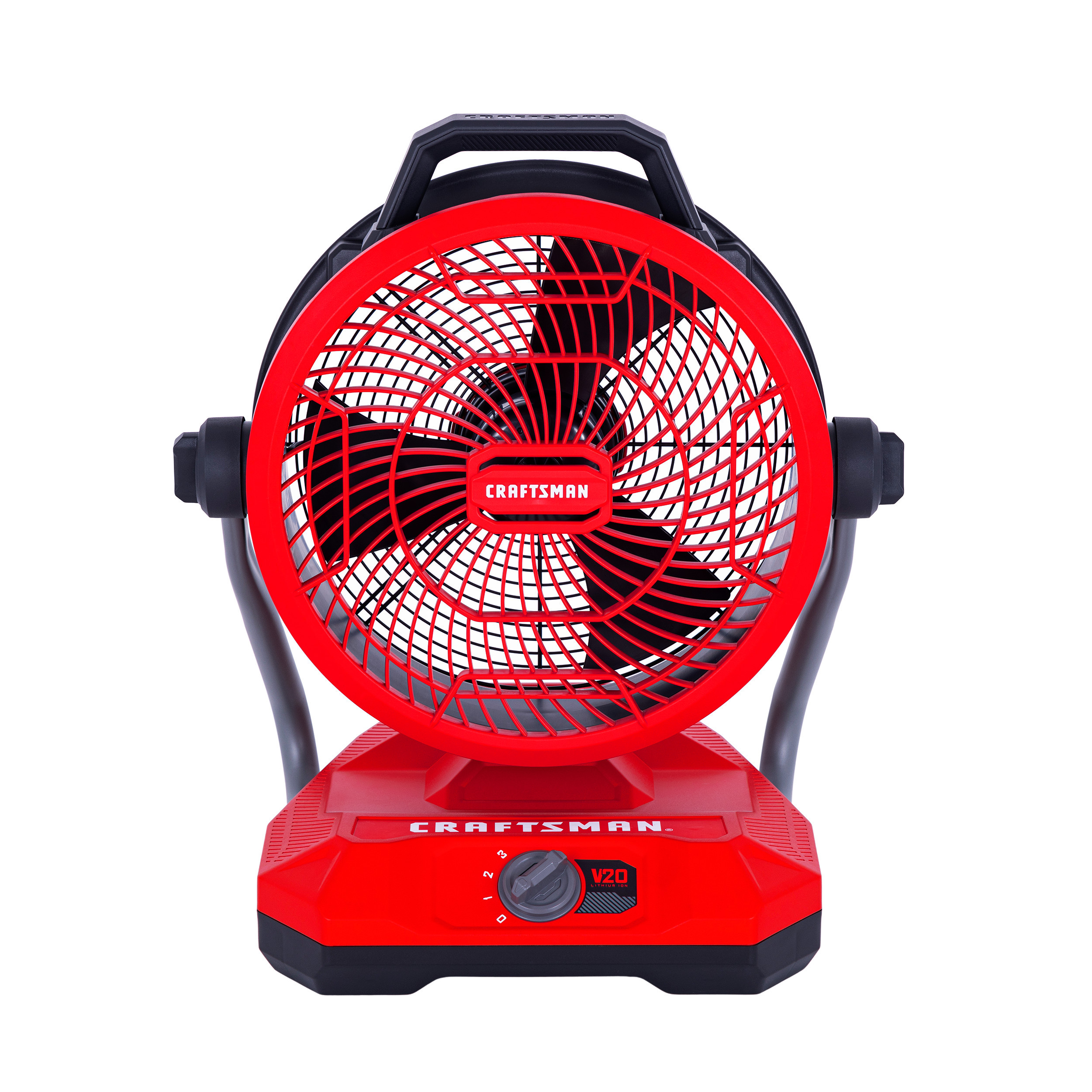 CRAFTSMAN 12-in 20 -Volt 3 -Speed High Velocity Indoor Red and black Industrial Fan Battery Not Included | CMXEFXA511214 | Lowe's