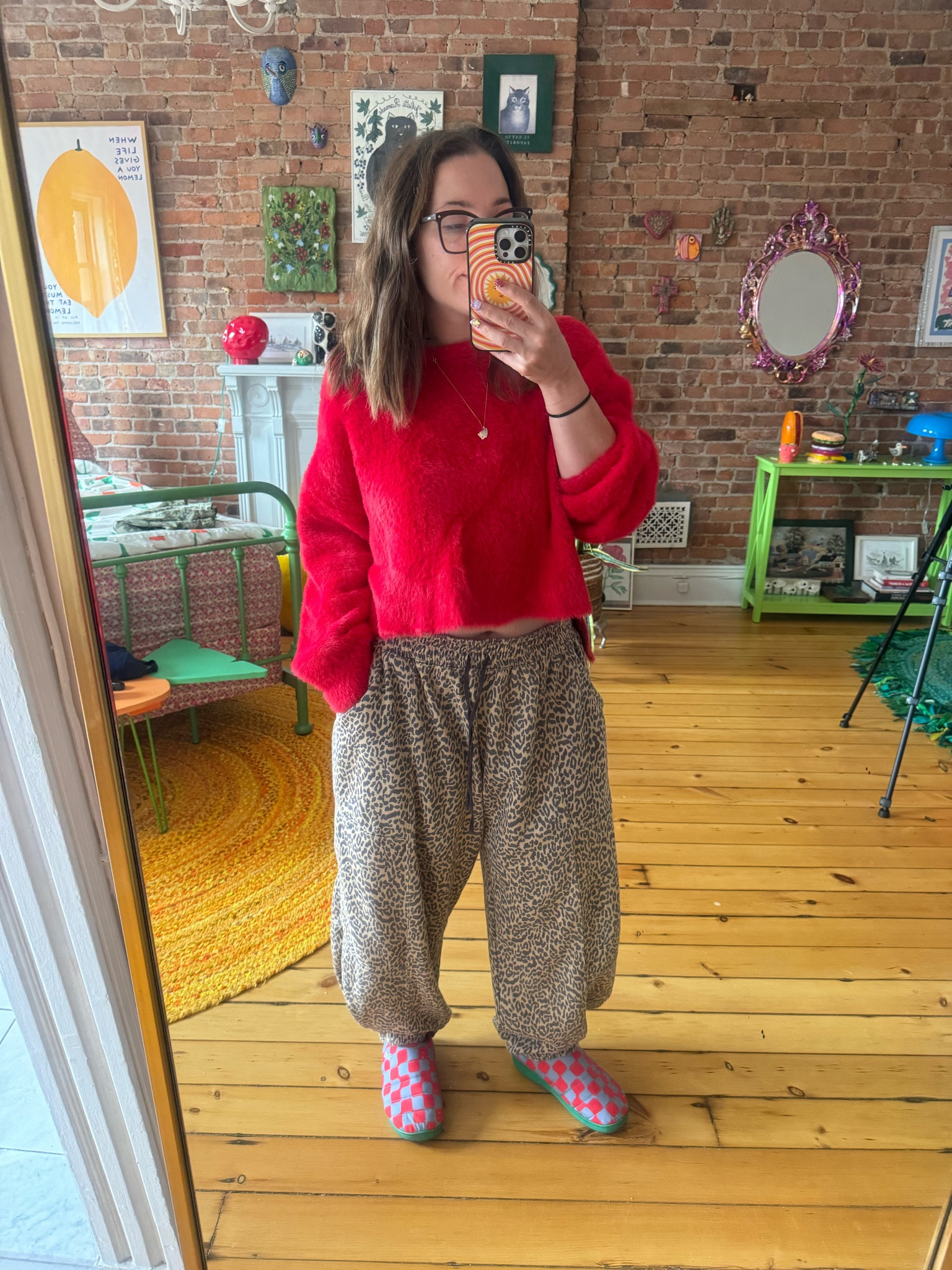 cheetah print joggers