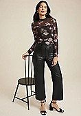 edgely™ Faux Leather High Rise Patch Pocket Wide Leg Pant | Maurices
