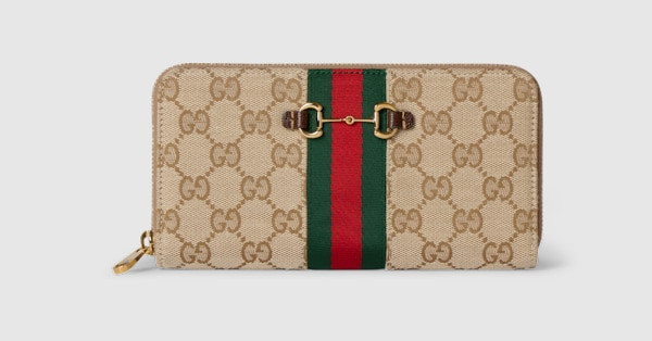 Gucci Gucci Horsebit Web zip around wallet | Gucci (US)