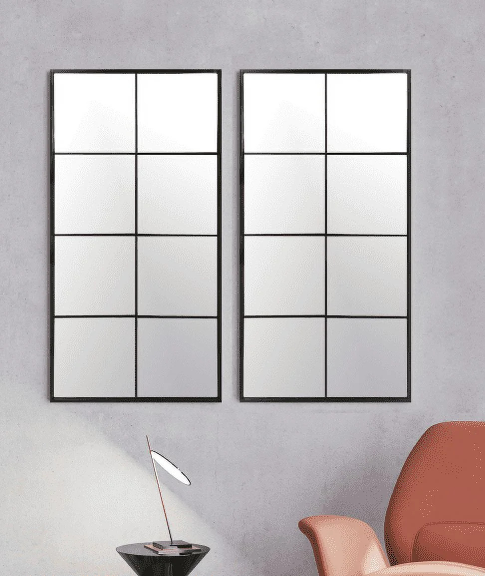 Mainstays 16x32 2 Pack Black Framed Large Wall Mirror Set for Living Room | Walmart (US)