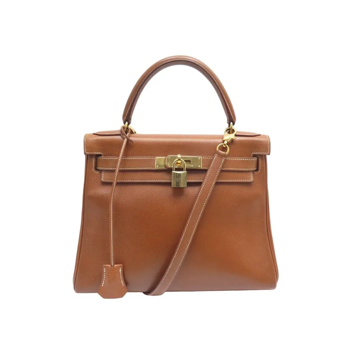 Kelly 28 leather crossbody bag Hermès Camel in Leather - 43115137 | Vestiaire Collective (Global)