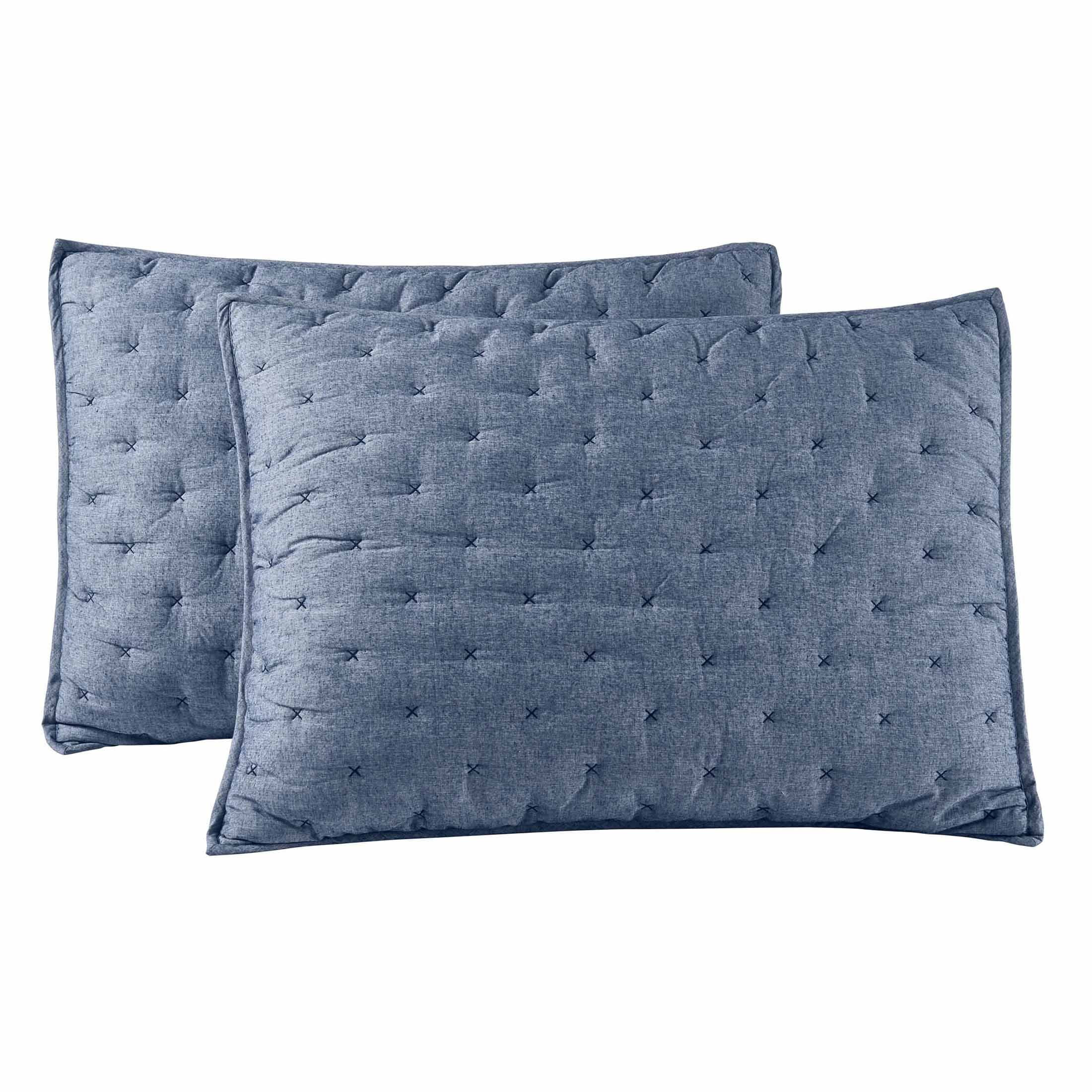 Better Homes & Gardens Indigo Chambray Pillow Shams, Standard (2 Count) - Walmart.com | Walmart (US)