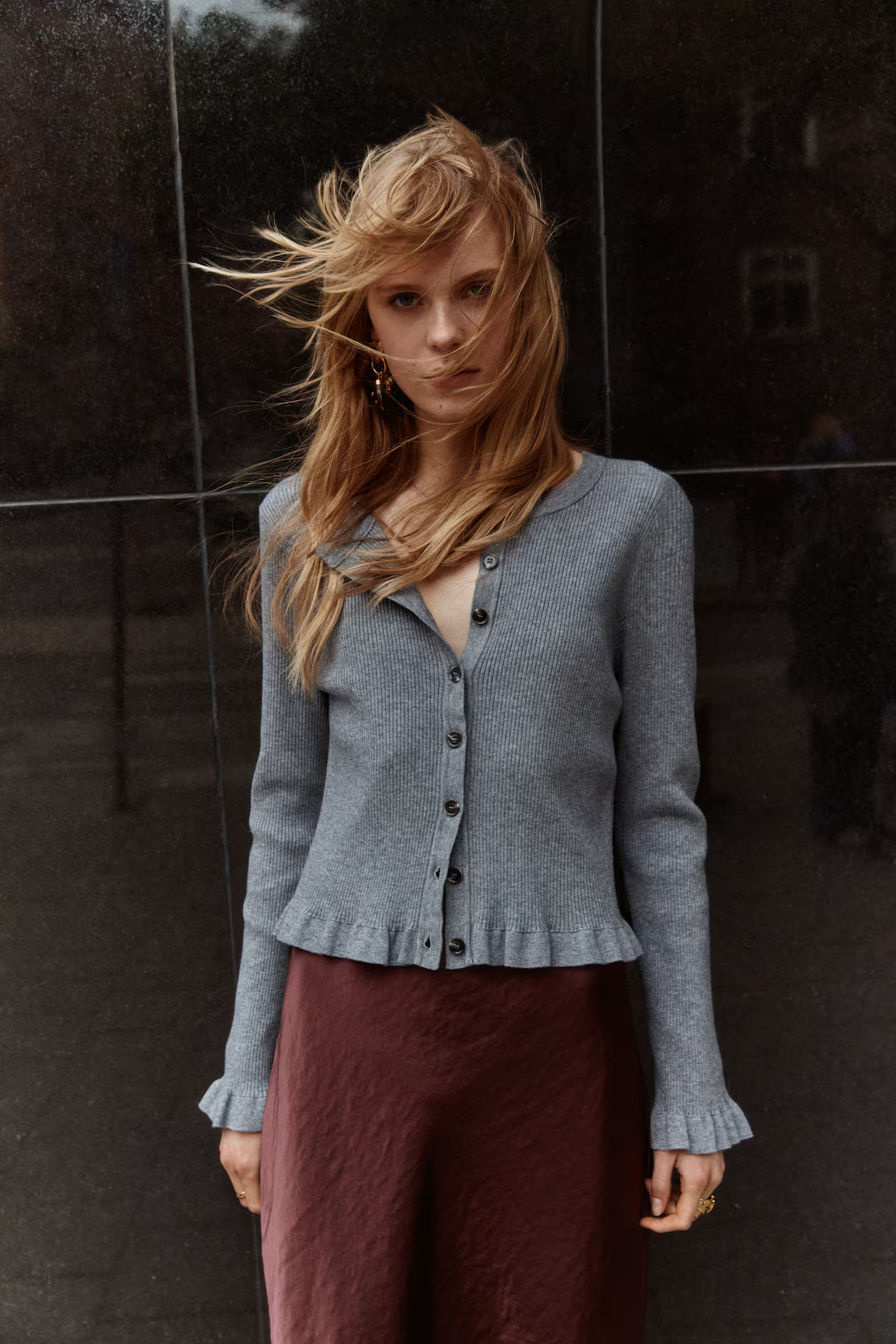 Rib-Knit Cardigan - Gray melange - Ladies | H&M US | H&M (US + CA)