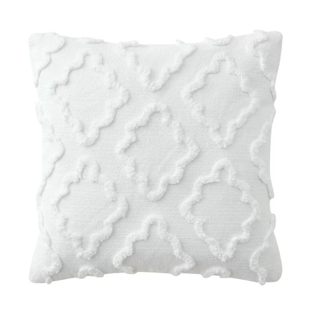 White Tufted Cotton Decorative Pillow Cover, Odessa, My Texas House, 20" x 20", 1 Piece - Walmart... | Walmart (US)