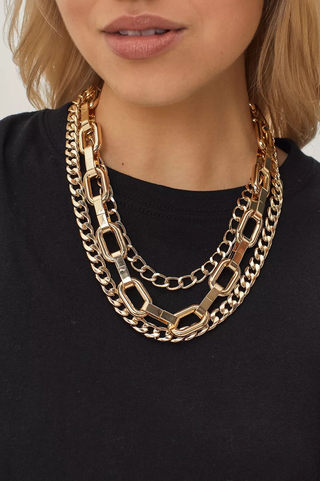 Recycled Triple Layer Chain Necklace | Nasty Gal (US)