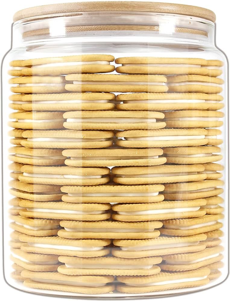 Glass Jars with Bamboo Lids, Large Glass Food Storage Containers with airtight Lids, 1 Gallon Gla... | Amazon (US)