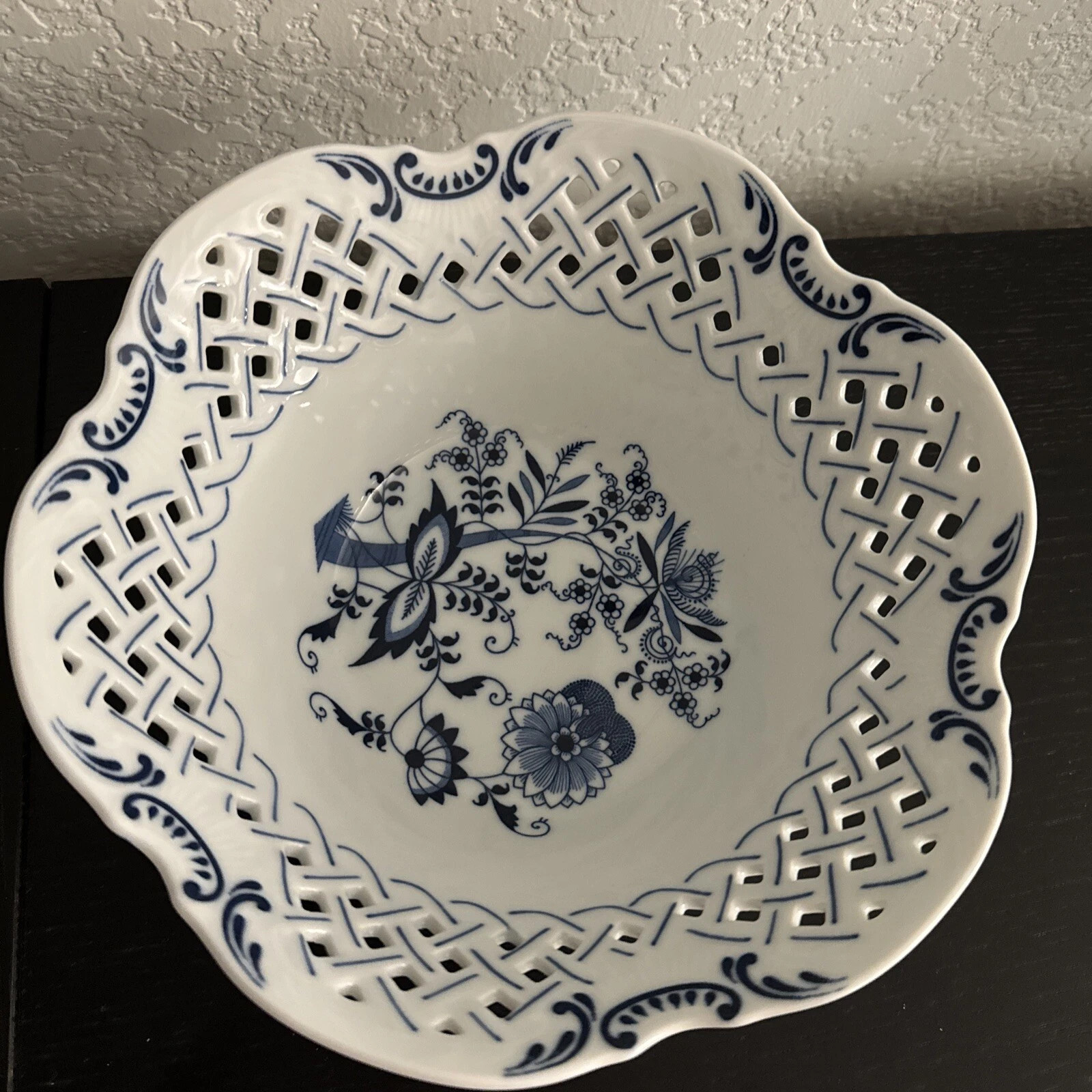 Blue Danube Vintage Large Fruit Bowl Pierced Lattice Japan EUC No Chip or Cracks  | eBay | eBay US