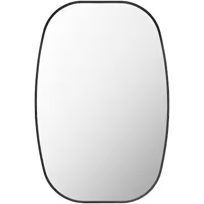 Grayson Lane 23-Inches W x 38.75-Inches H Irregular Black Framed Wall Mirror | Lowe's