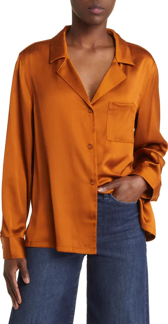 Satin Button-Up Top | Nordstrom