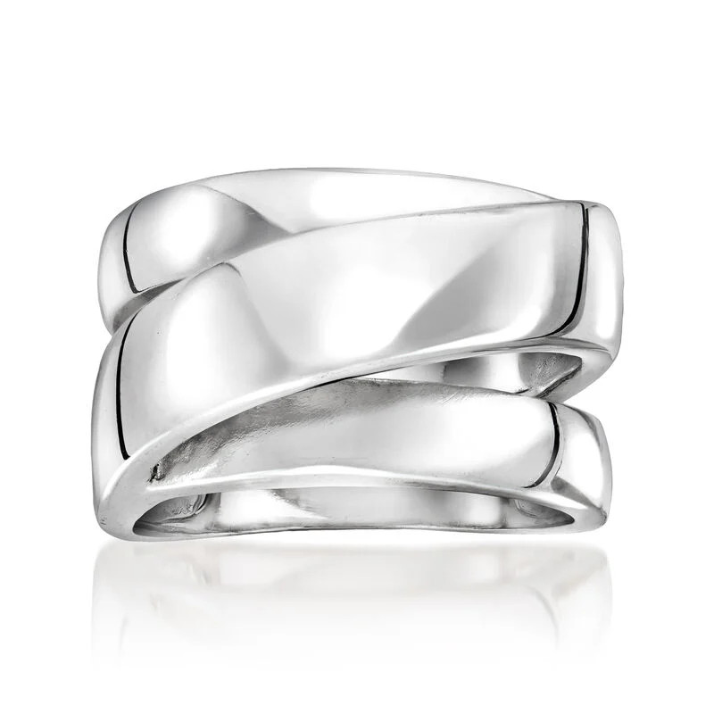 Sterling Silver-Plated Multi-Row Ring | Ross-Simons