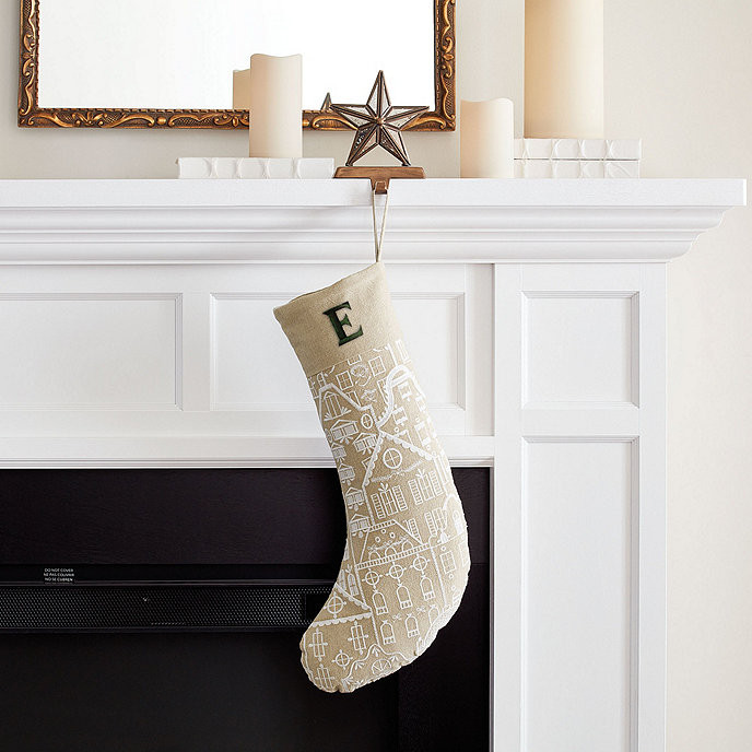 Gingerbread Lane Christmas Stocking Embroidered Holiday Gift Decor | Ballard Designs, Inc.