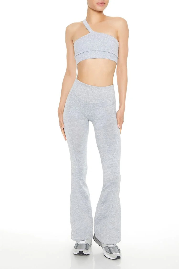 Women's Active Seamless Flare Leggings in Heather Grey Medium | Forever 21