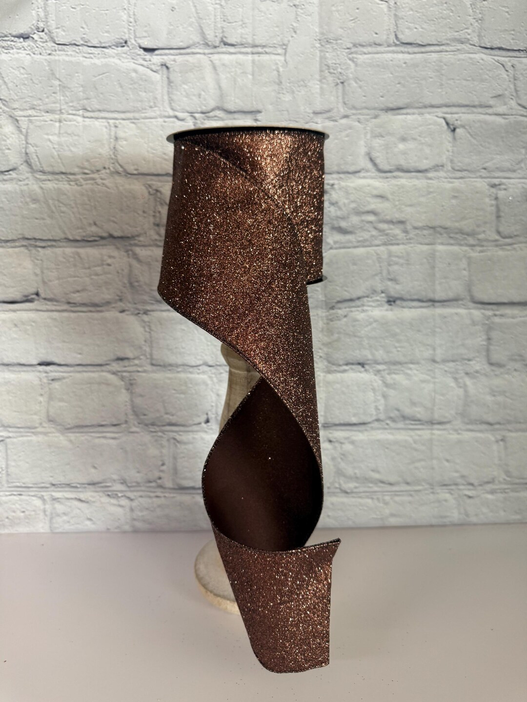 Brown Glitter | Luxe Designer Ribbon for Fall & Holiday Decor 4" X 10 Yard D.stevens Ribbon – V... | Etsy (US)