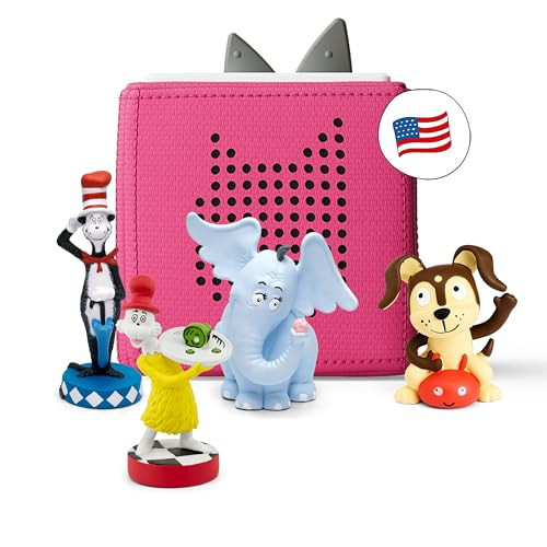 Toniebox Audio Starter Set with Cat in The Hat, Sam-l-Am, Horton Hears a Who!, and Playtime Puppy - Listen, Learn, and Play with One Huggable Little Box - Pink | Amazon (US)