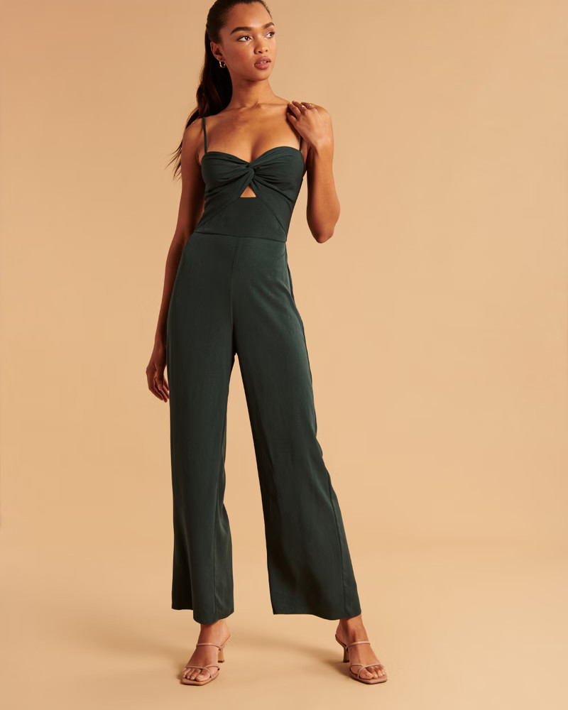 Twist-Front Cutout Jumpsuit | Abercrombie & Fitch (US)