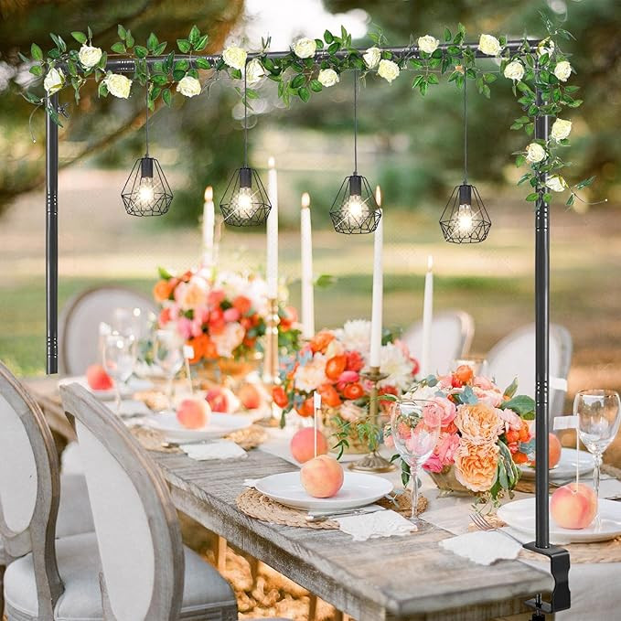 Over The Table Rod Stand with Clamps Adjustable 46"-100'' Length 29"-55" Height Table Balloon Arc... | Amazon (US)