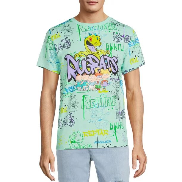 Rugrats Men’s Graffiti Graphic T-Shirt with Short Sleeves, Sizes S-XL - Walmart.com | Walmart (US)