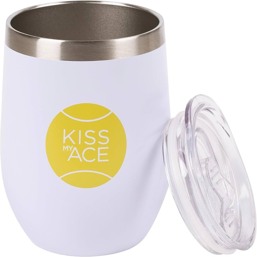 Tennis Lovers Gift Funny Tennis Wine Tumbler 12 oz Insulated Stainless Steel Wine Glass for Tenni... | Amazon (US)