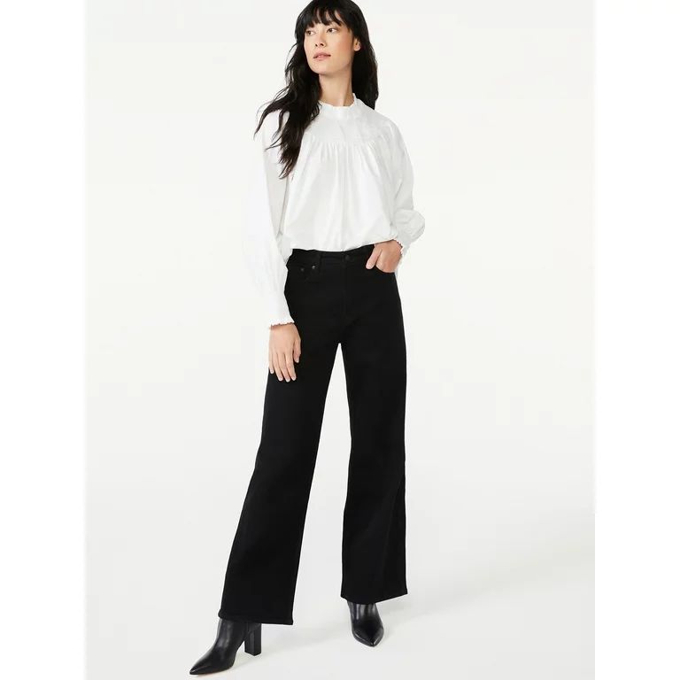 Free Assembly Women's Full Wide Straight Jeans | Walmart (US)