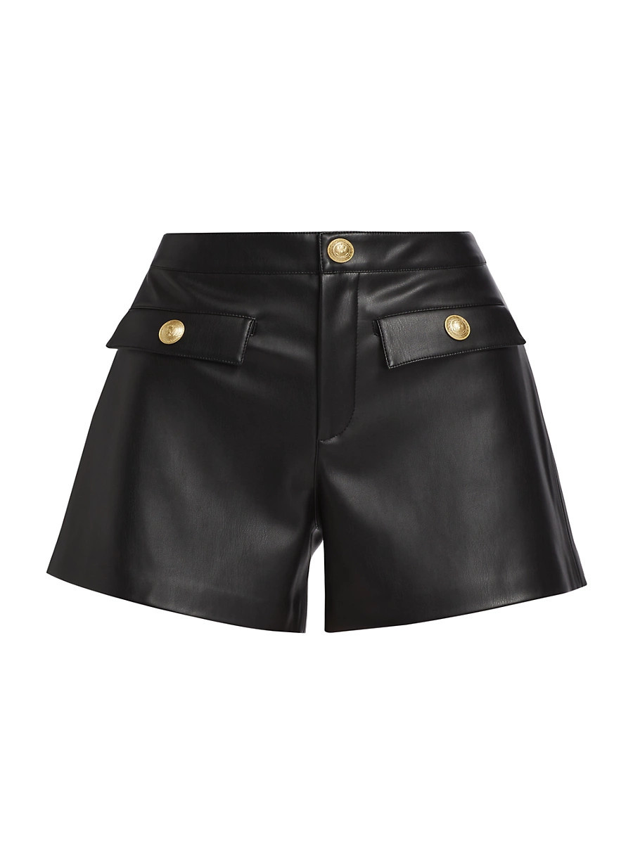 Women's Dionne Faux-Leather Shorts - Black - Size 0 | Saks Fifth Avenue