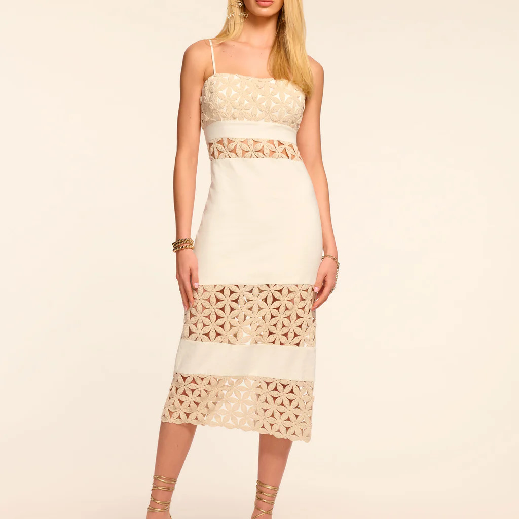 Abby Embellished Linen Cutout Midi Dress | Ramy Brook