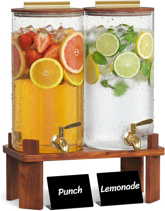 Lifewit 1.5 Gallon Drink Dispenser for Parties, Glass Beverage Container with Wood Stand for Juic... | Amazon (US)