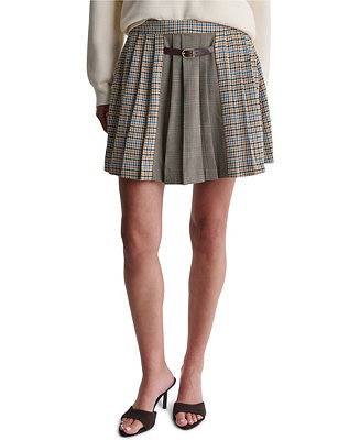 Women's Plaid Pleated A-Line Mini Skirt | Macy's
