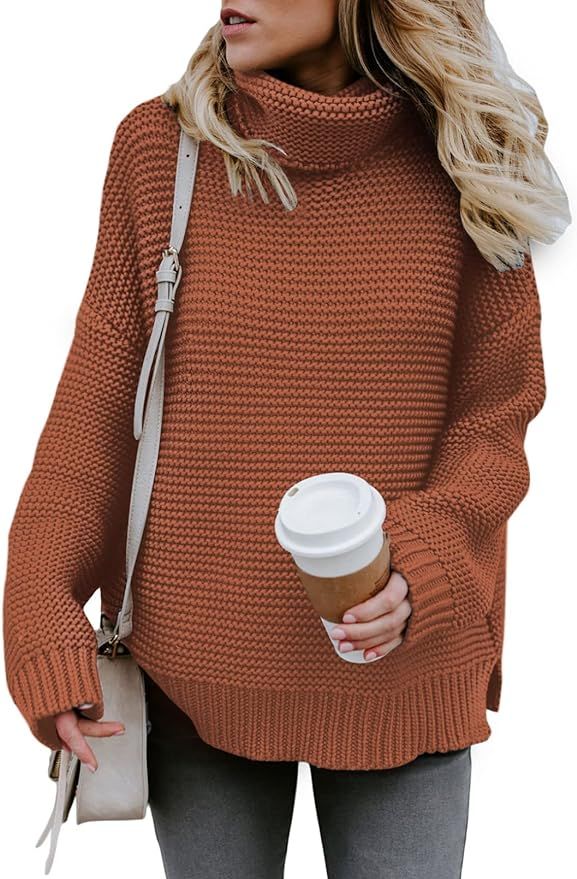 Asvivid Chunky Turtleneck Sweaters for Women Long Sleeve Knit Pullover Sweater Jumper Tops | Amazon (US)