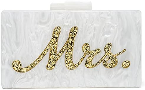 MRS Purse for Women Personalised Acrylic star Clutch Purse with Removable Strap Gold Metal, Vinyl... | Amazon (US)