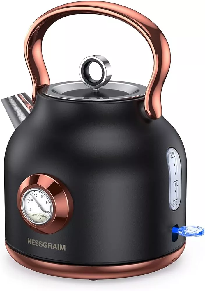 Pukomc Electric Kettle - 1.7L Hot Water Boiler - Stainless