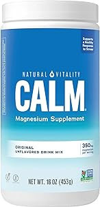 Natural Vitality Calm, Magnesium Citrate Supplement, Anti-Stress Drink Mix Powder - Gluten Free, ... | Amazon (US)