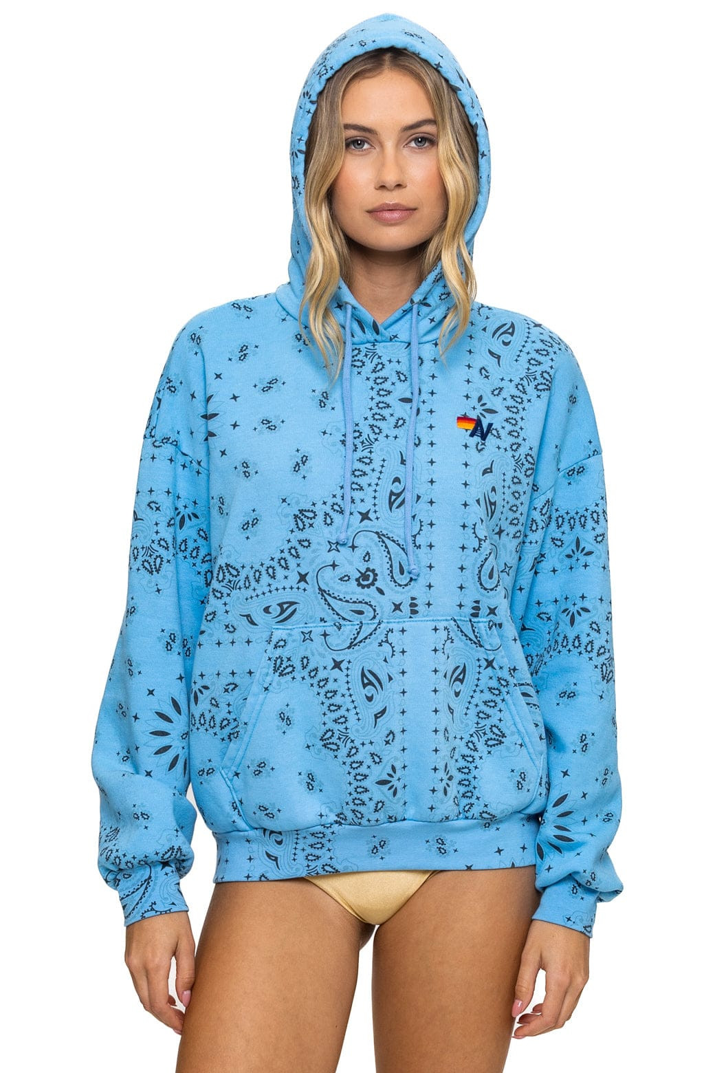 BANDANA RELAXED PULLOVER HOODIE - SKY | Aviator Nation