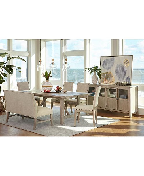 Parker Expandable Dining Furniture, 6-Pc. Set (Table, 4 Side Chairs & Bench), Created for Macy's | Macys (US)
