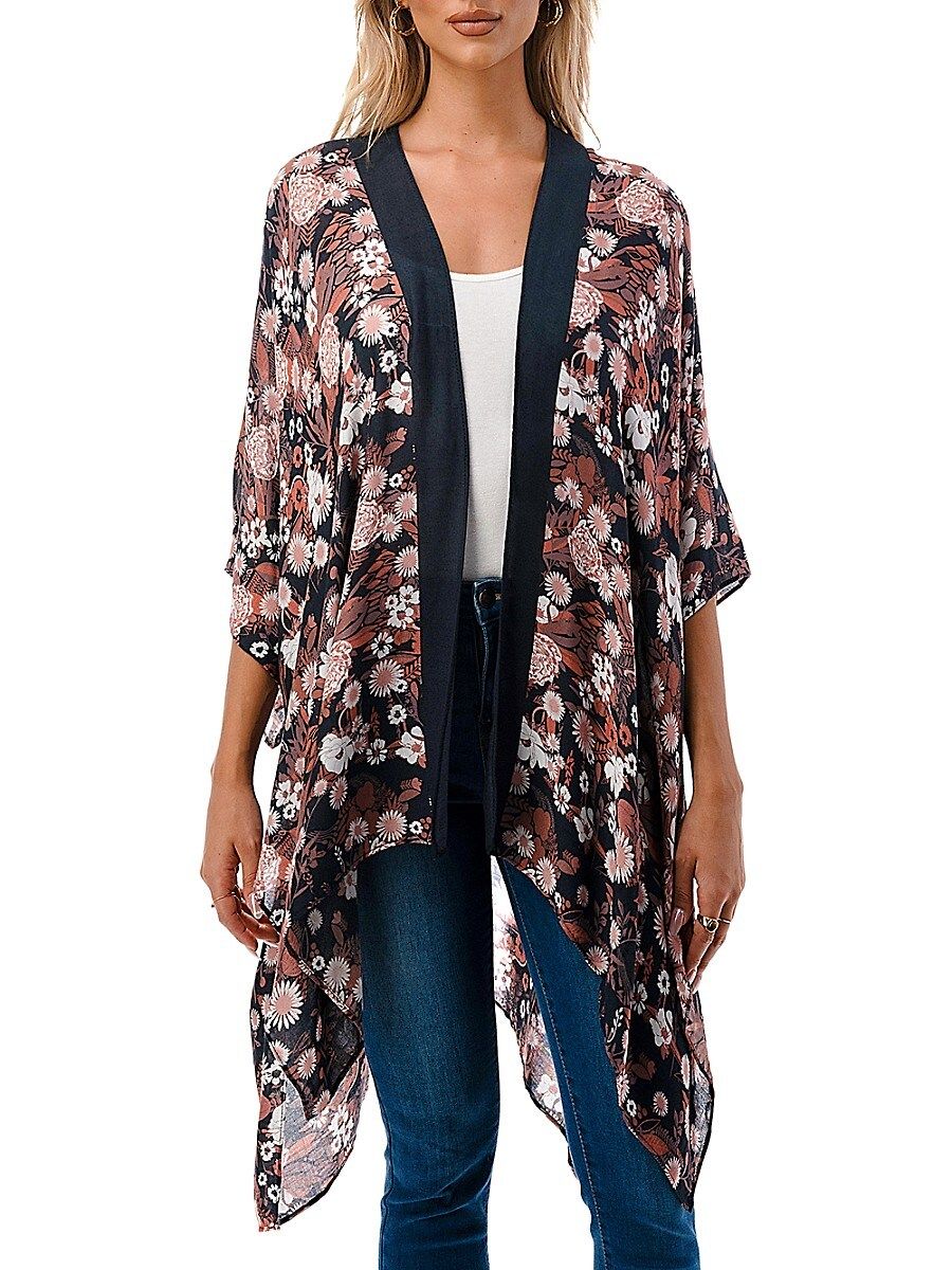 MARCUS ADLER Women's Parker Floral Kimono - Brown Multi | Saks Fifth Avenue OFF 5TH