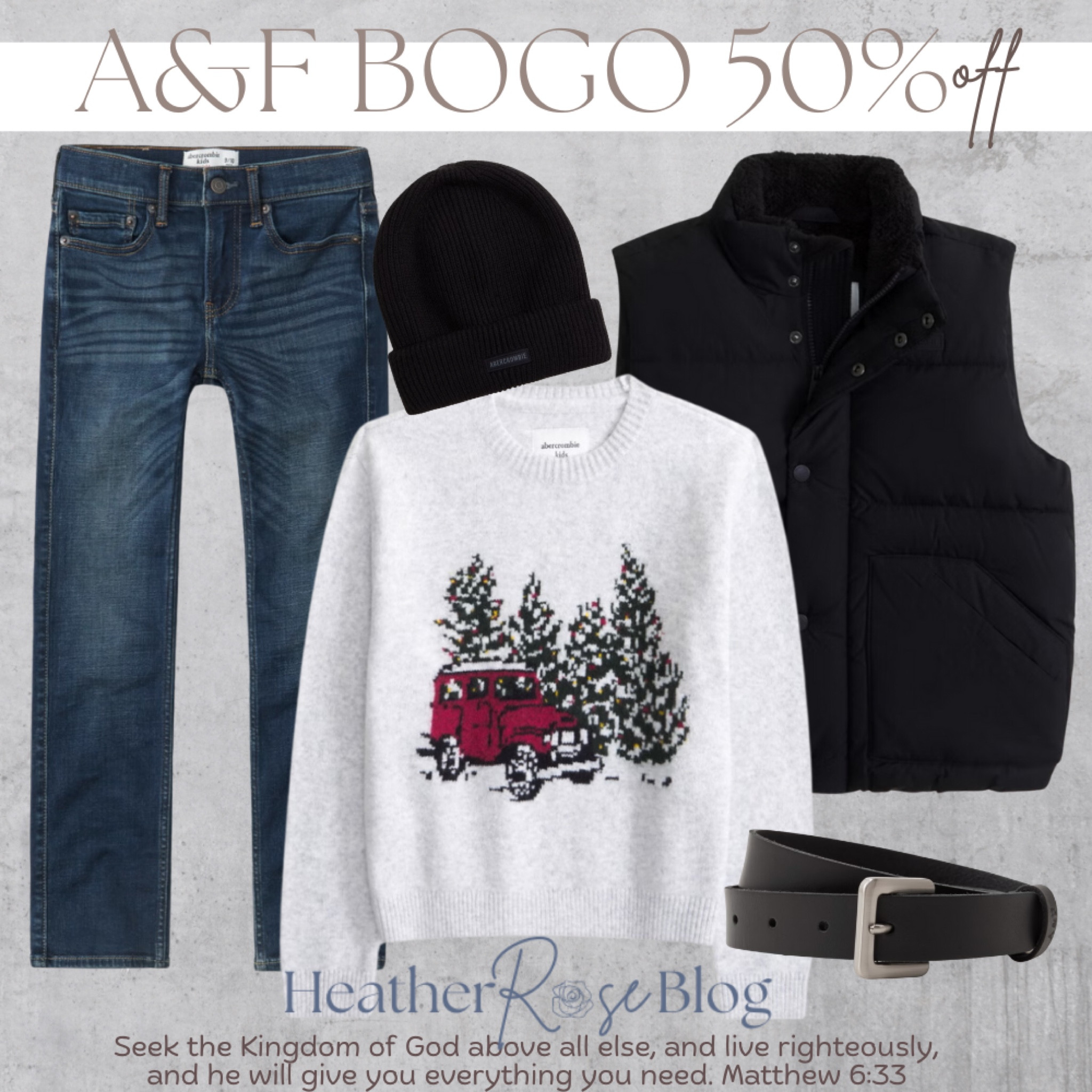 A&F kids bogo 50% off almost everything! 

#LTKKids #LTKHoliday #LTKSaleAlert