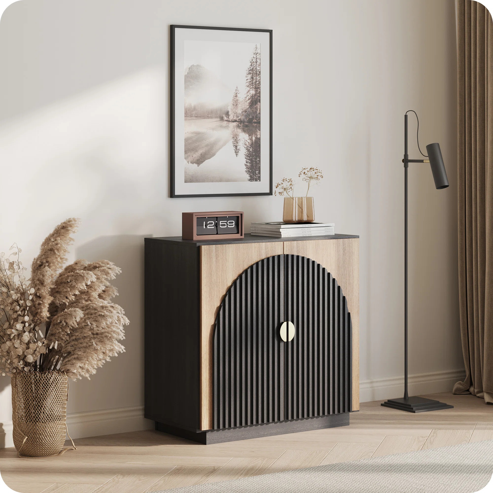 Symmetrical Arched Doors Sideboard Buffet Cabinet with Storage, | Wayfair North America