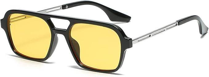 Trendy Retro Vintage 70s Square Flat Aviator Sunglasses for Women Men Rectangle Small Shades Narr... | Amazon (US)