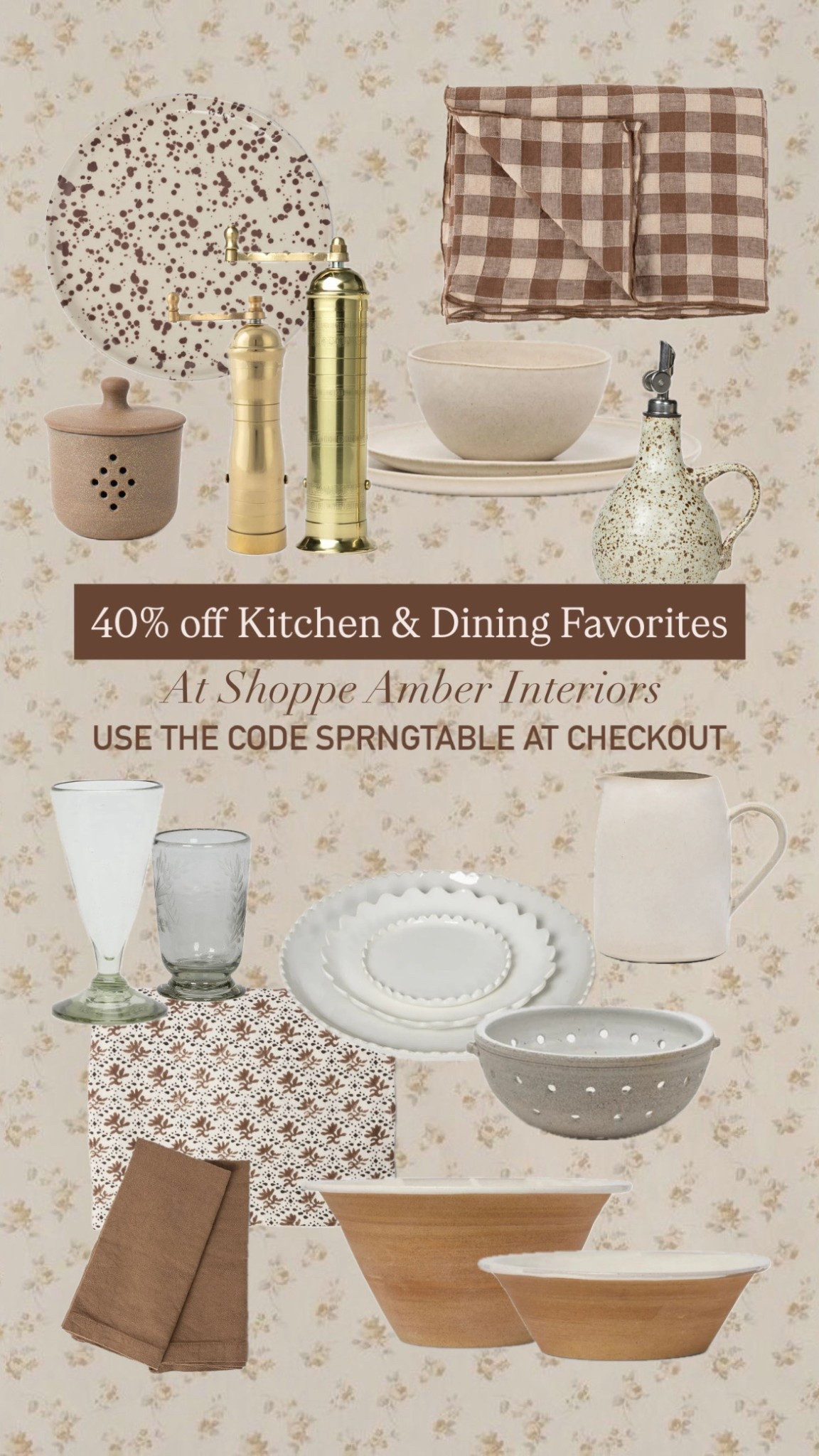 Use the code SPRINGTABLE for 40% off