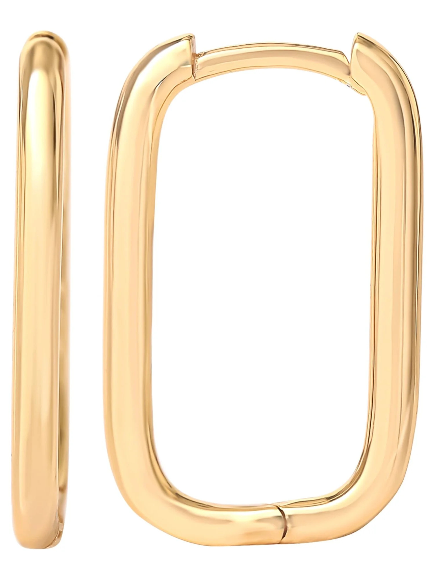 JS Jessica Simpson Women’s Gold Plated Sterling Silver Rectangular Hoop Earrings - Walmart.com | Walmart (US)