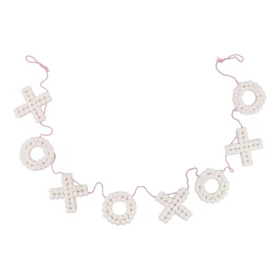 72" Valentine's Day 'XOXO' Polyester Ball Decorative Word Garland White - Spritz™ | Target