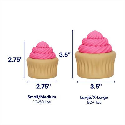 Frisco Vanilla Flavored Cupcake Rubber Chew Dog Toy for Heavy Chewers, Small/Medium | Chewy