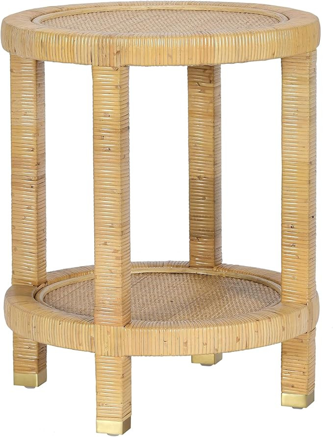 Tov Furniture Amara Natural Rattan Side Table | Amazon (US)