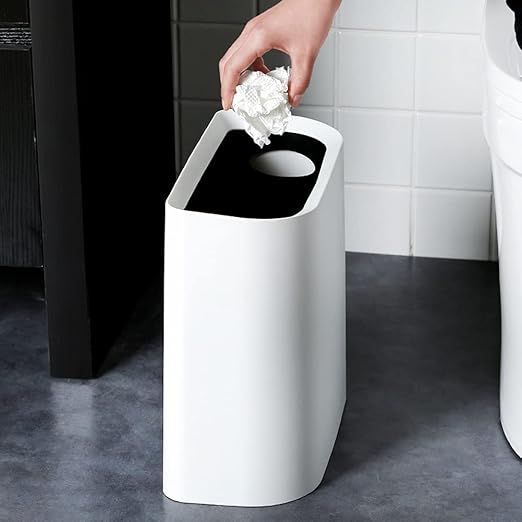 Trash Can for Bathroom 2.3 Gal Wastebasket Office Garbage Can Slim Rectangular Waste Bin for Kitc... | Amazon (US)