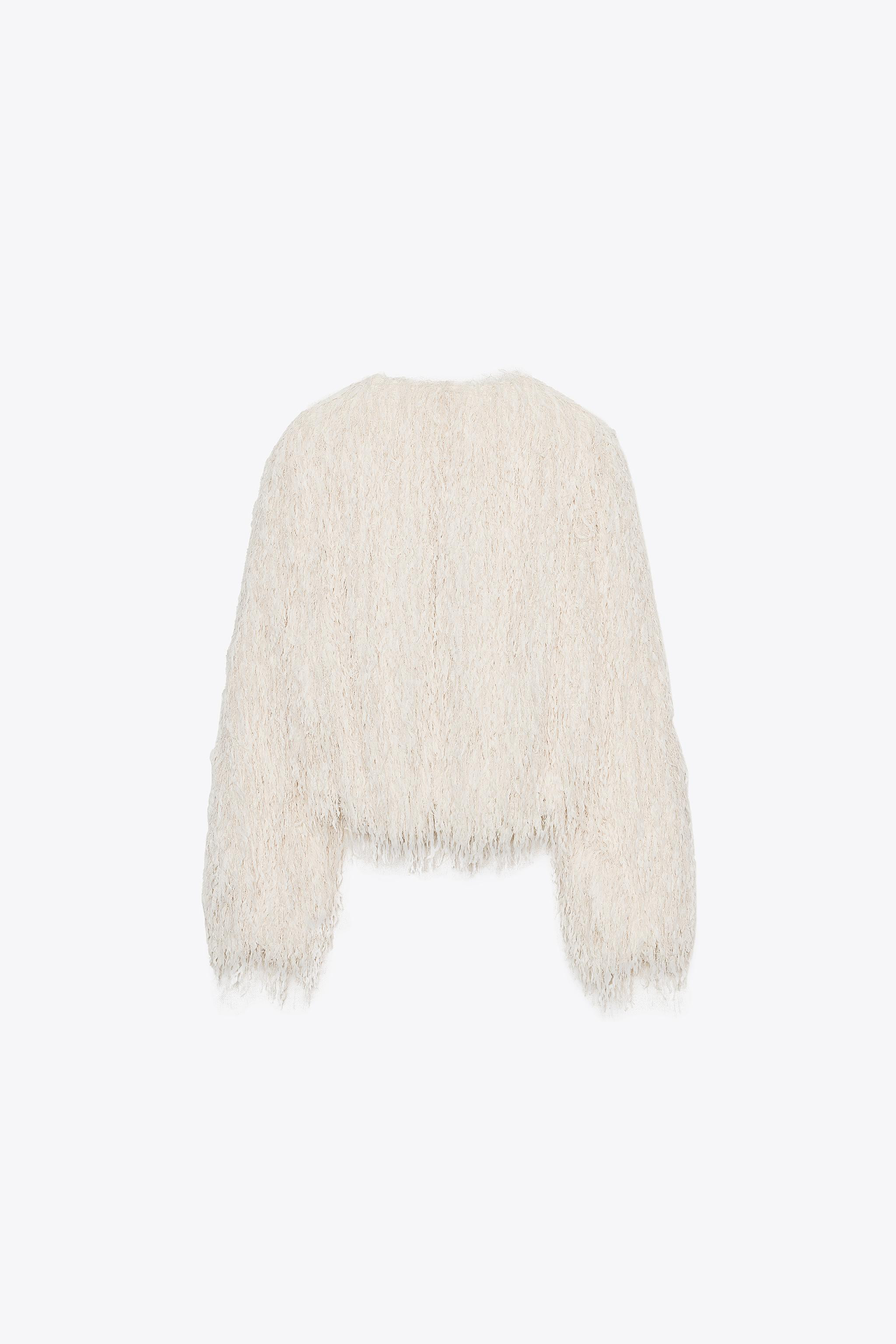 FEATHER FRINGE METALLIC THREAD JACKET | Zara US