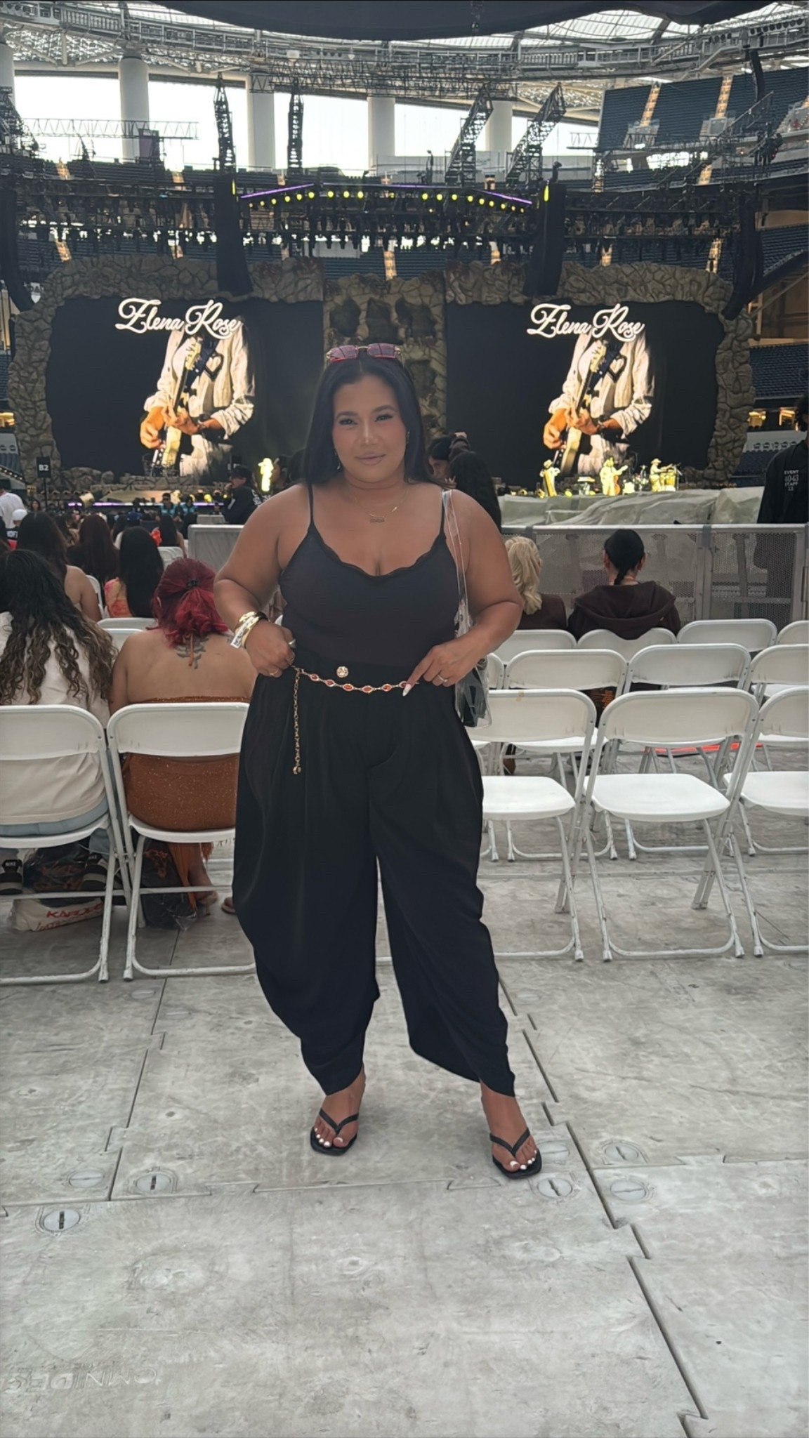 What I wore for Karol G’s concert. I wanted to feel confident, comfortable, and ready to have a good time. These pants are so tummy friendly too! 

Bodysuit- large / tts 
Cargo baggy pants - XL- tts / tummy friendly 

Concert outfit 
Summer outfit 
Fall outfit 
Date night outfit 
Black outfit 
Midsize outfit 
Curvy outfit 
Tummy friendly outfit

#LTKootd #LTKMidsize #LTKgrwm